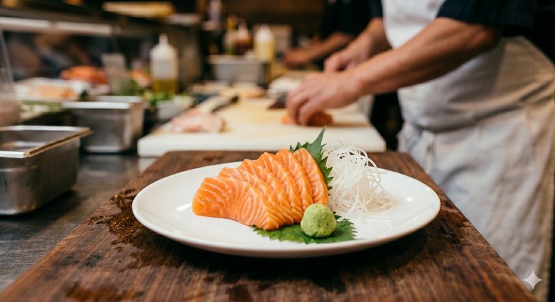 Sashimi de saumon
